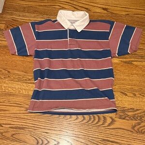 Abercrombie Kids Polo - Navy and Rust Stripes